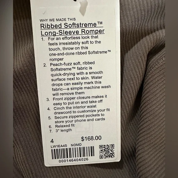 Lululemon Ribbed Softstreme Long-Sleeve Romper - Picture 6 of 6